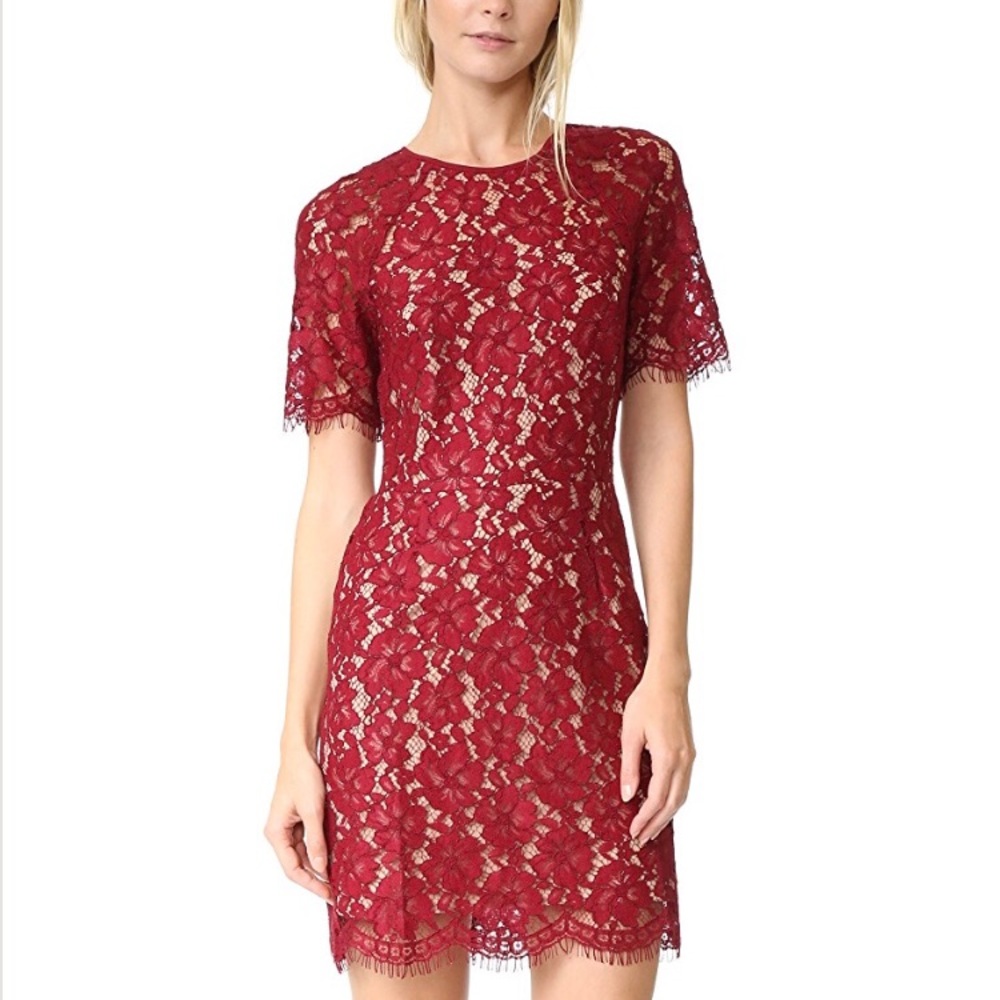 Pretty red lace dress - “spencer” by wayf